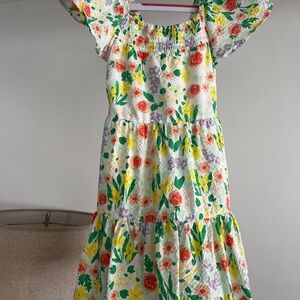 Cat & Jack Floral Dress with Ruffled Sleeves Girls 6/7